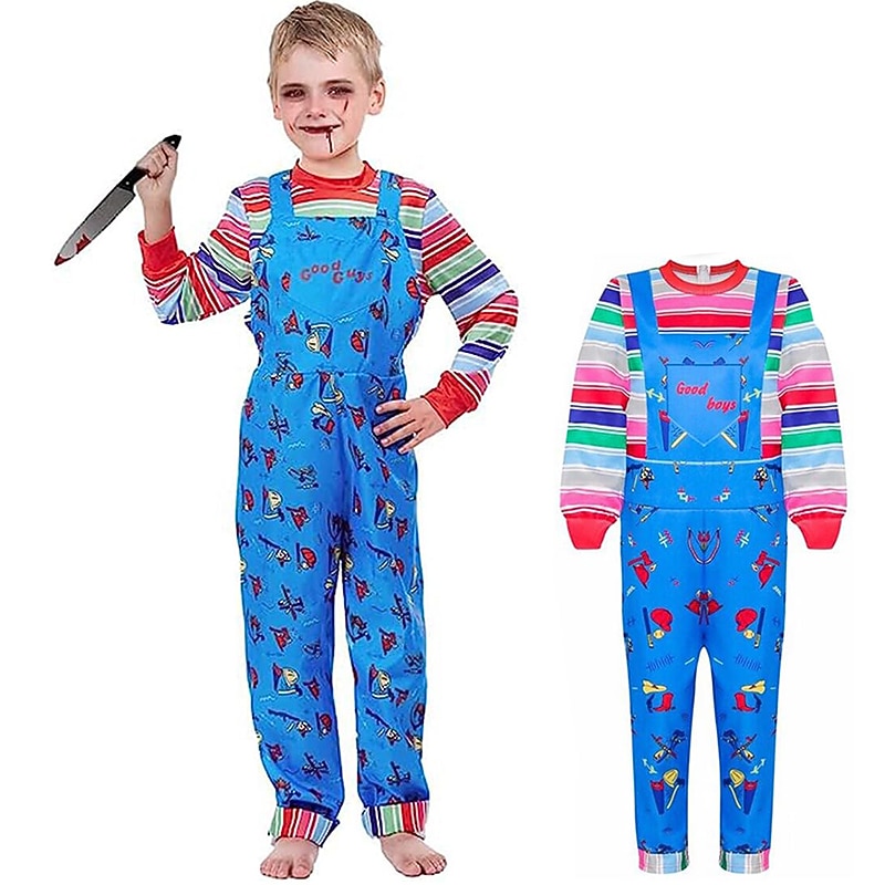Chucky Scary Doll Halloween Cosplay Costume Scary Costume Kid's Boys' Girls' Carnival Mardi Gras Performance Party Easy Halloween Costumes Dress Up3
