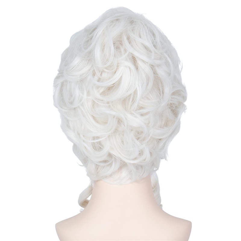 Short Curly Platinum White Wig Victorian Wig Baroque 18th Century Wig Women Queen Carnival Cosplay Halloween Wigs4
