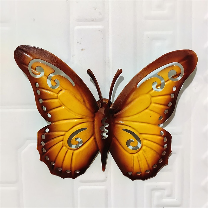1pc Butterfly Metal Wall Decor For Garden Decor Patio Decor Room Decoration Party Decoration Wall Art Decor Patio Decor, Outdoor Garden Decor Housewarming Gift Wall Sculptures 13x16.5cm/5''x6.5''3