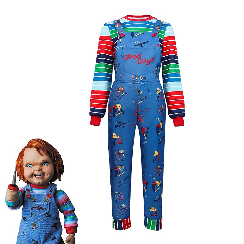 Chucky Chucky Scary Doll Cosplay Costume Outfits Horror Movie Cosplay for Men's Women's Boys' Kid's Adults' Halloween Carnival Performance Party Stage