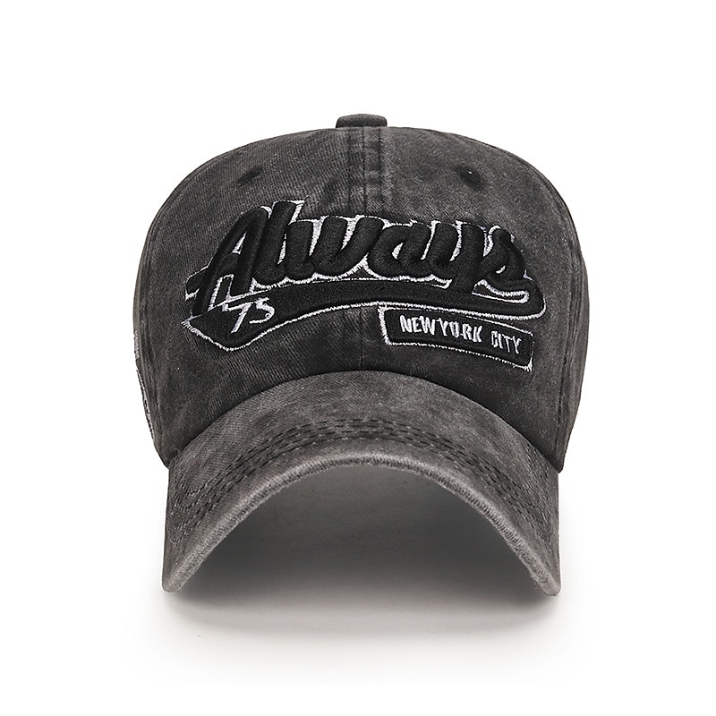 Men's Baseball Cap Black Yellow 100% Cotton Embroidery Travel Beach Outdoor Vacation Plain Adjustable Fashion3