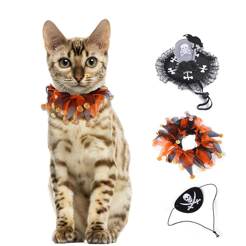 Dog Cat Bandanas & Hats Dog Scarf Cosplay Halloween Outfit Cosplay Funny Winter Soft Washable Comfortable Halloween Outdoor Halloween Casual Daily Dog Clothing for Bichon Frise Pomeranian Baby Pet