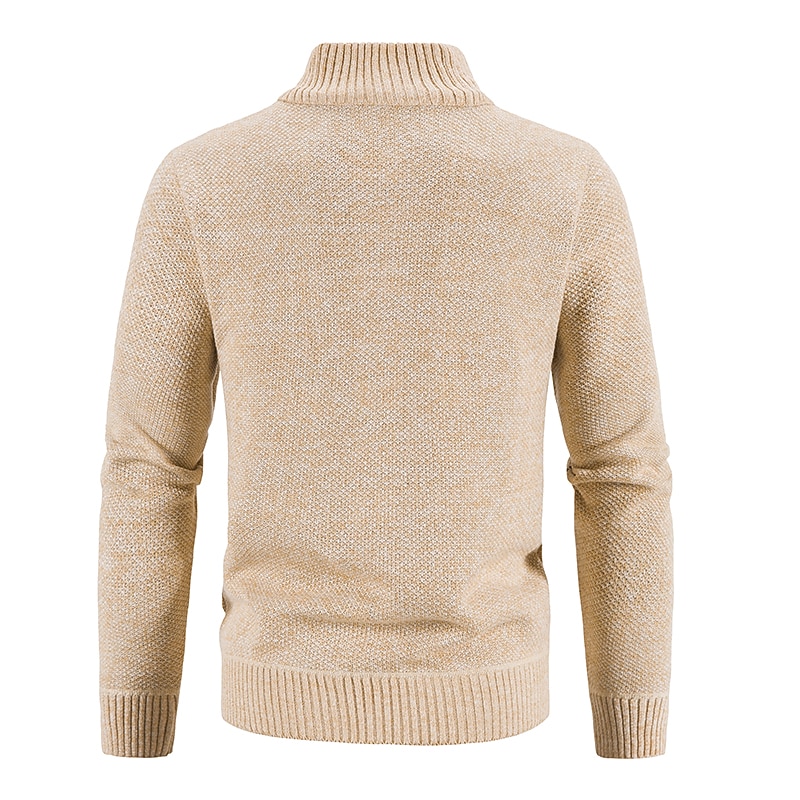 Men's Sweater Cardigan Sweater Zip Sweater Knit Pocket Knitted Solid Color Stand Collar Stylish Vintage Style Outdoor Clothing Apparel Fall Winter Black Wine S M L XL 2XL3