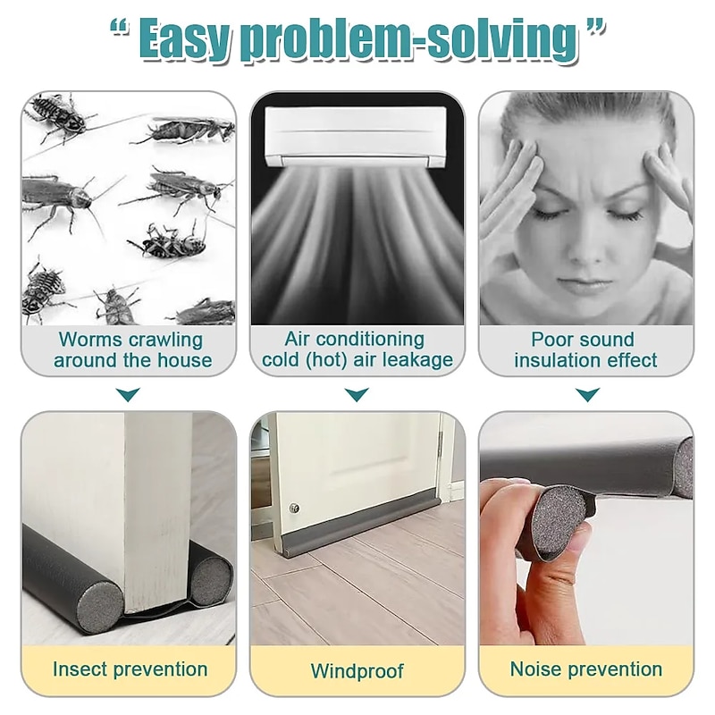 Door Bottoom Draft Stopper Adjustable Door Sweep Under Door Draft Blocker Insulator Weatherstrip Household Foam Sealing Strip4
