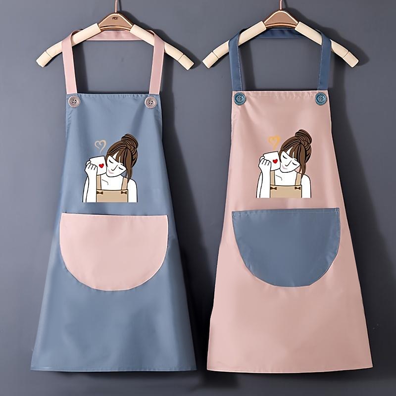 Waterproof Chef Apron For Women and Men, Kitchen Cooking Apron, Personalised Gardening Apron, Oil-proof Work Apron Cross Back Heavy Duty Adjustable