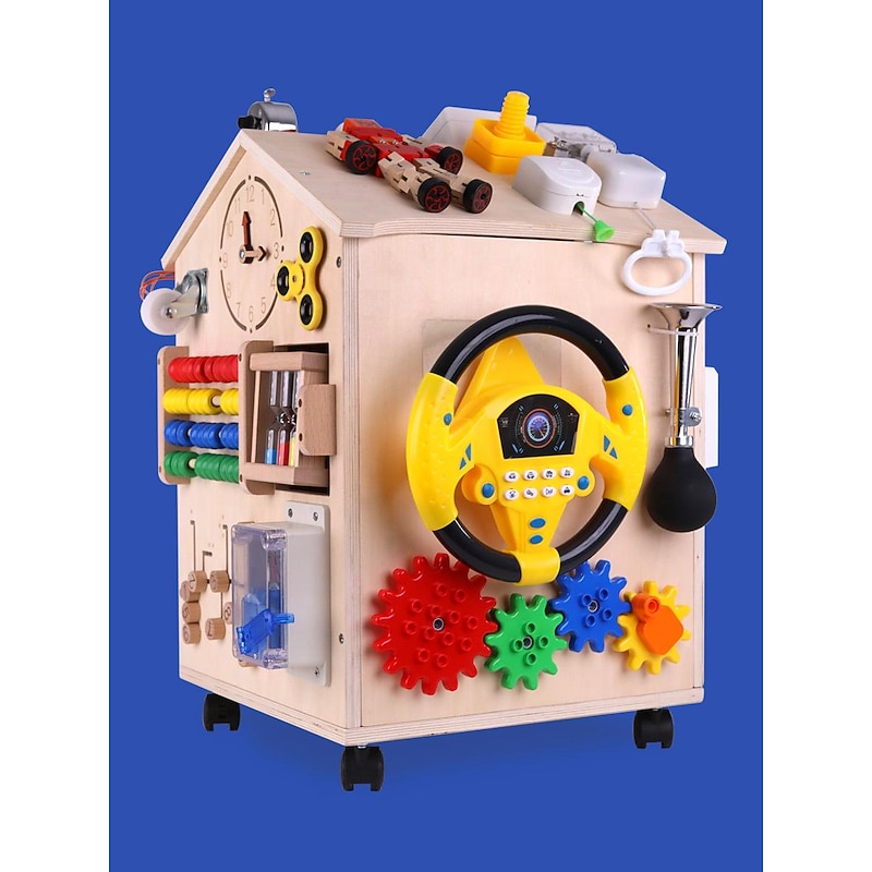 Montessori Busy BoardEarly Education Busy Board Montessori Focus Training Unlock Busy House Educational Toys Go to School Holiday Gifts for Kids3