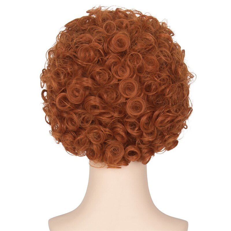 Adult Wig Short Curly Reddish Orange Wig Carnival Cosplay Costume Wig Halloween Wigs4