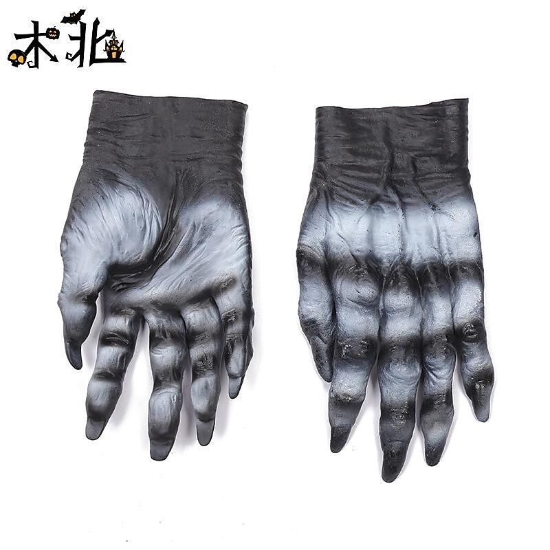 Halloween Makeup Party Props Tricky Horror Zombie Blood Gloves Cosplay Devil Vinyl Gloves3