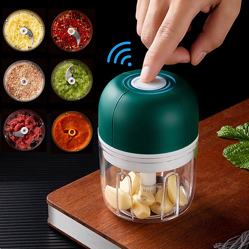 250mL USB Charging Mini Electric Garlic Chopper Ginger Masher Machine Chili Vegetable Crusher Kitchen Tools