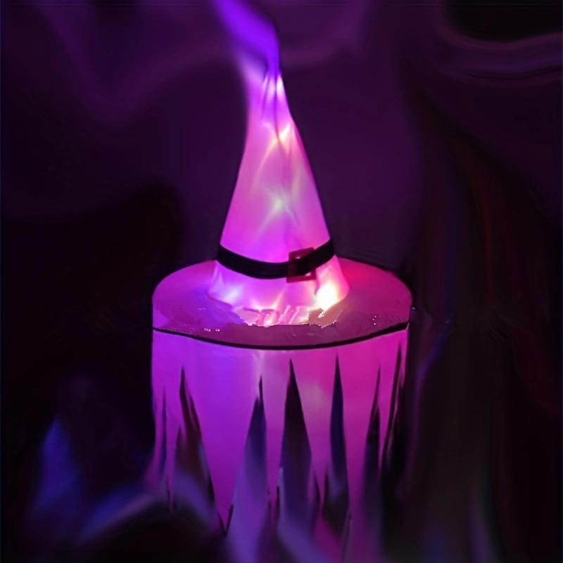 Glowing Halloween Holiday LED Lights Hat Can Be Worn On The Head Or as A Pendant Witch Hat Garden Hotel Wedding Glow In the Dark Decoration Halloween Funny Tricky Supplies2