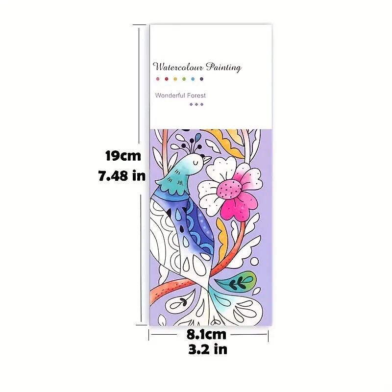 12pcs Children's Watercolor Coloring BookStudent Coloring And Drawing BookDrawing And Coloring Paper With Built-in Watercolor Paint PensImproving Children's Focus2