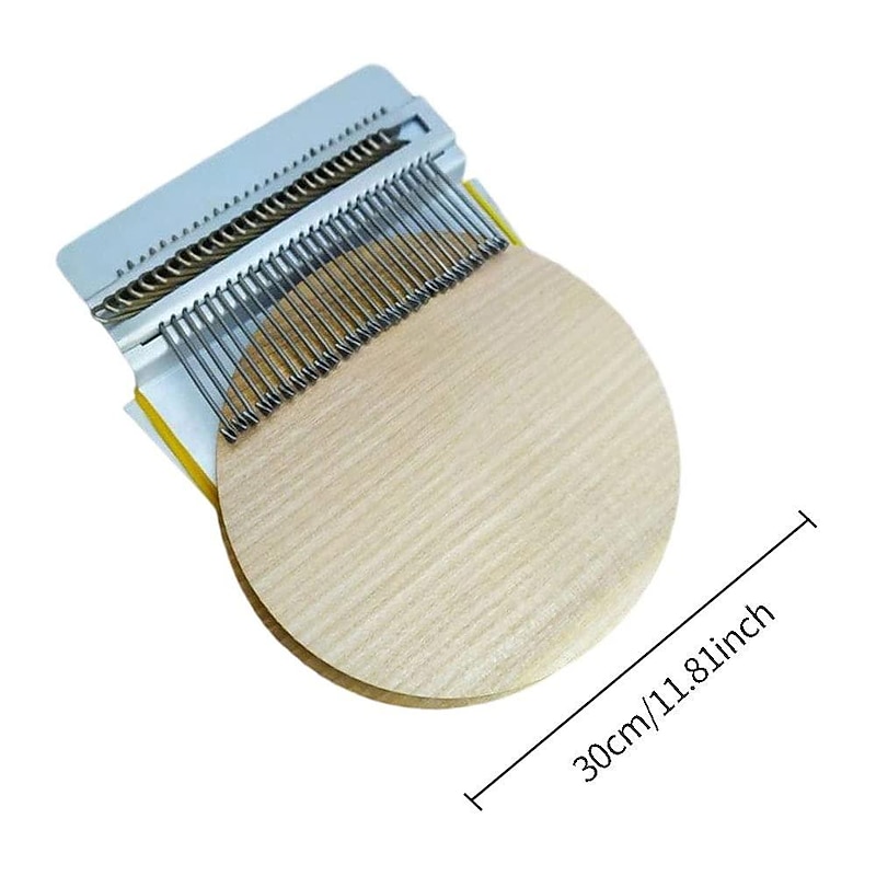 Loom Speedweve Type Weave Tool, 28 Hooks Wooden Mini Darning Weaving Loom Machine DIY Tools for Beginners Mending Jeans Socks Clothes Repair Fabrics4