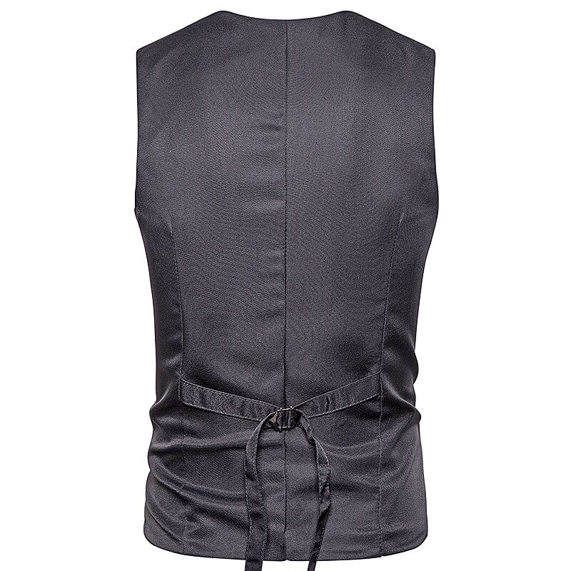 Men's Vest Leather Vest Daily Wear Vacation Going out Fashion Basic Spring &  Fall Button Polyester Faux Leather Comfortable Color Block Single Breasted V Neck Regular Fit Dark-Gray Black Dark Navy3