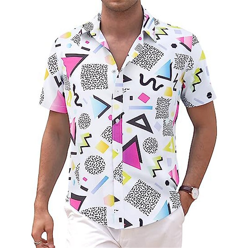 Classical Retro Vintage 1970s Blouse / Shirt Hippie Fancy Dress Men's Carnival Masquerade Party / Evening Casual Daily Pride Parade Adults' Shirt Summer4