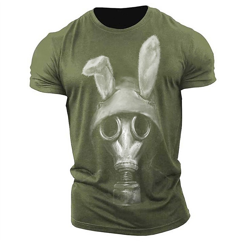 Men's Graphic Cartoon T Shirt Short Sleeve T shirt 3D Print Crew Neck Shirt Vintage Fashion Designer Outdoor Daily Sports Wine Navy Blue Blue Spring & Summer Clothing Apparel S M L XL 2XL 3XL