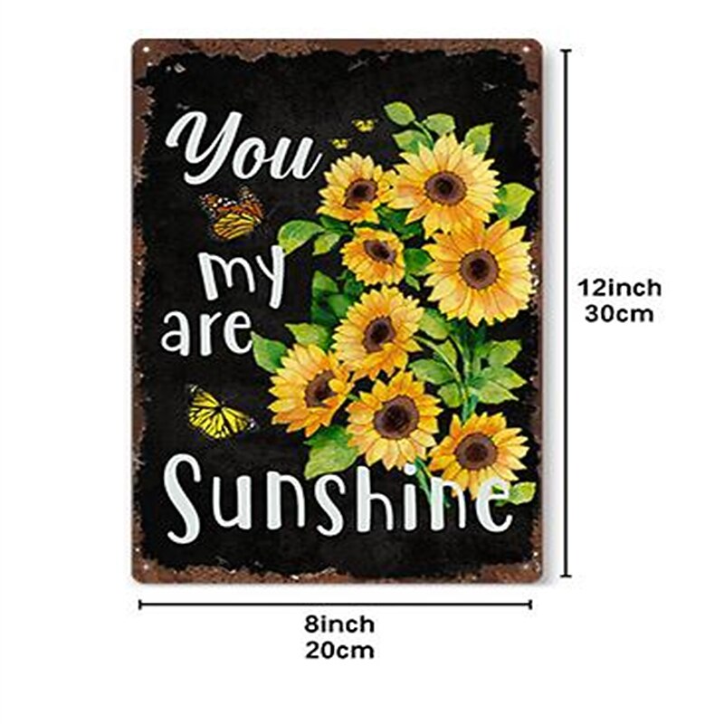 1pc Sunflower Metal Tin Sign Retro Metal Tin Sign, Vintage Sign, Home Wall Art Decor, Home Decor, Room Decor, Farm Decor, Patio Garden Decor, Wall Decor 20x30cm/8''x12''2