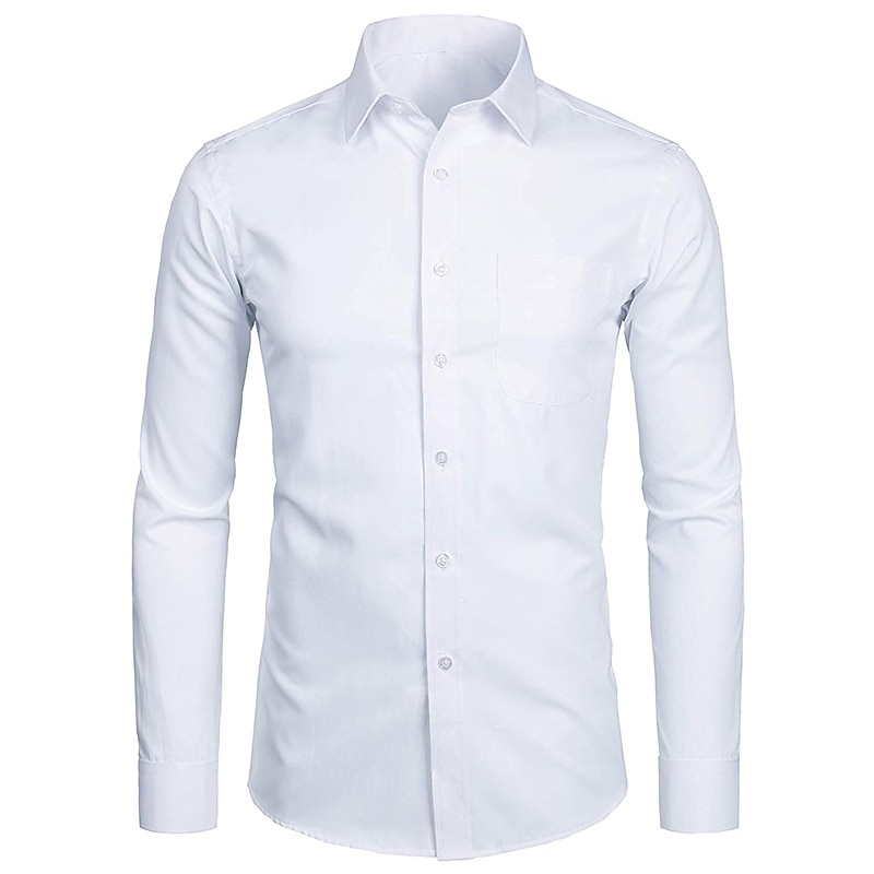 Men's Dress Shirt Waves Wedding Formal Evening Black White Yellow Red Long Sleeve Classic Collar All Seasons Clothing Apparel Buckle3