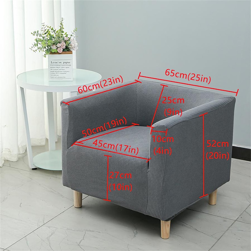 Stretch Single Sofa Cover Barrel Chair Slipcover Armchair Slipcover Club Chair Cover 1 Seater Couch Furniture Protector with Elastic Bottom for Kids,Pet3