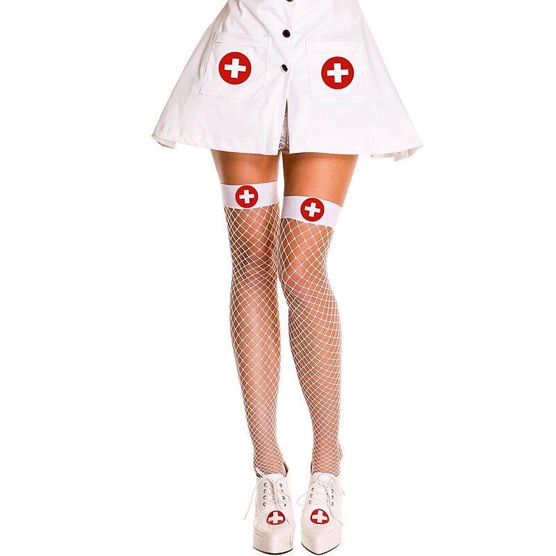 Nurse Halloween Socks / Long Stockings Fishnet Sexy Uniforms Adults' Women's Christmas Halloween Carnival Easy Halloween Costumes Dress Up