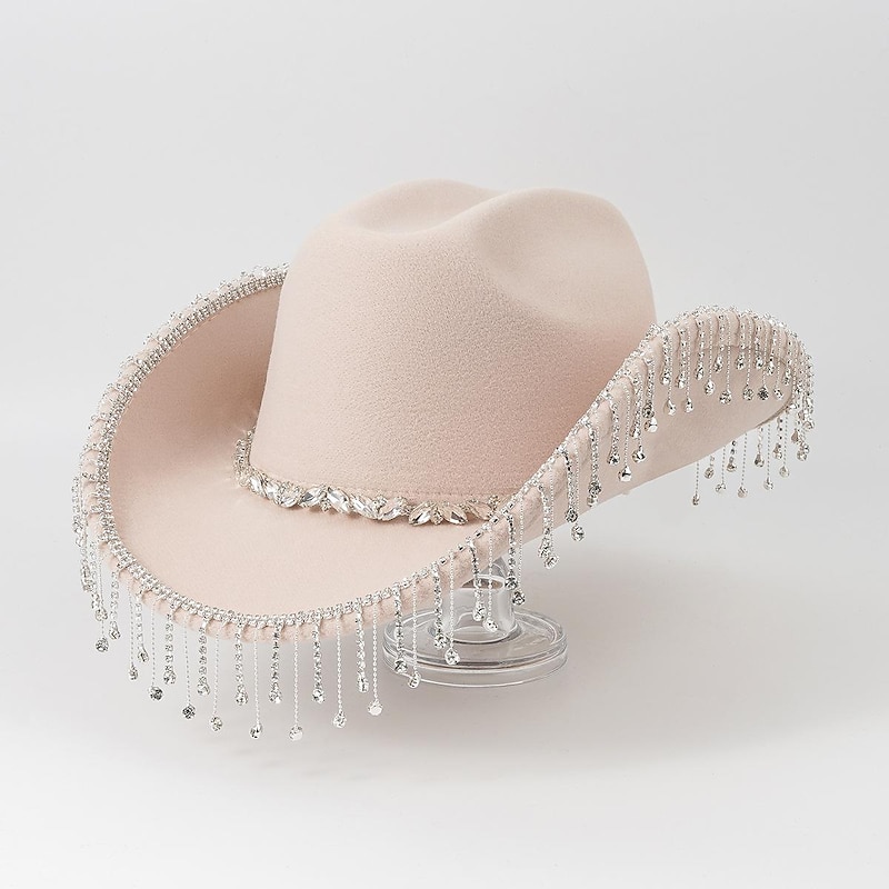 Cowgirl Cowboy West Cowboy 18th Century 19th Century Cowboy Hat Cowgirl Hat Women's Girls' Tassel Fringe Beads Costume Vintage Cosplay Party / Evening Dailywear Carnival Hat