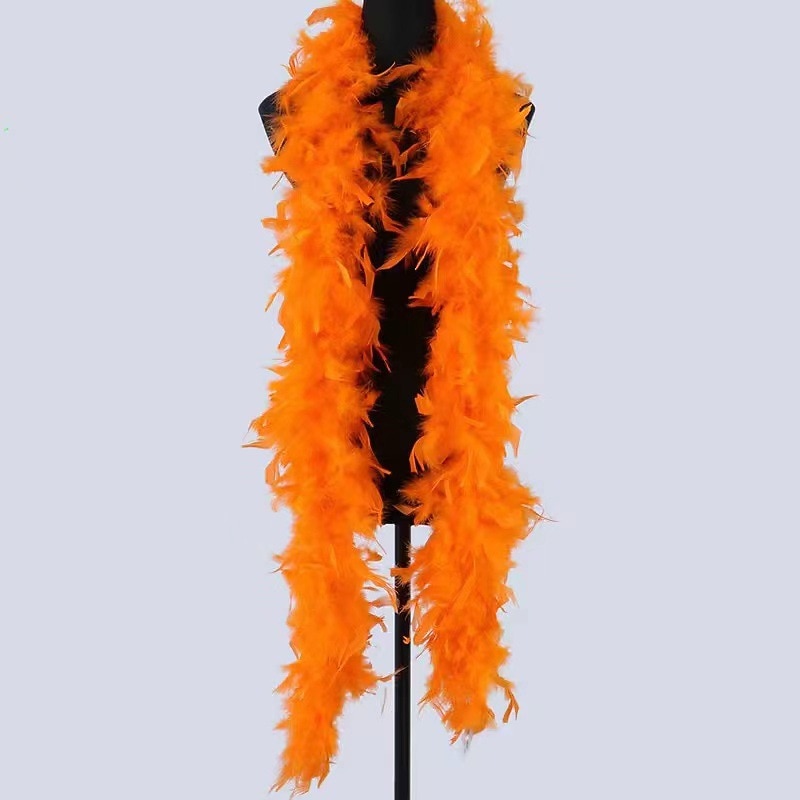 Colorful Feather Boas 6.6ft Feather Boa for Women for Flapper Girl Kings Day Orange Carnival Dancing Wedding Party Halloween