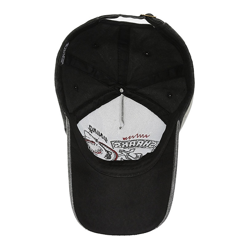 Unisex Baseball Cap Black Red 100% Cotton Washed Travel Beach Outdoor Vacation Color Block Adjustable Fashion Eye Protection4