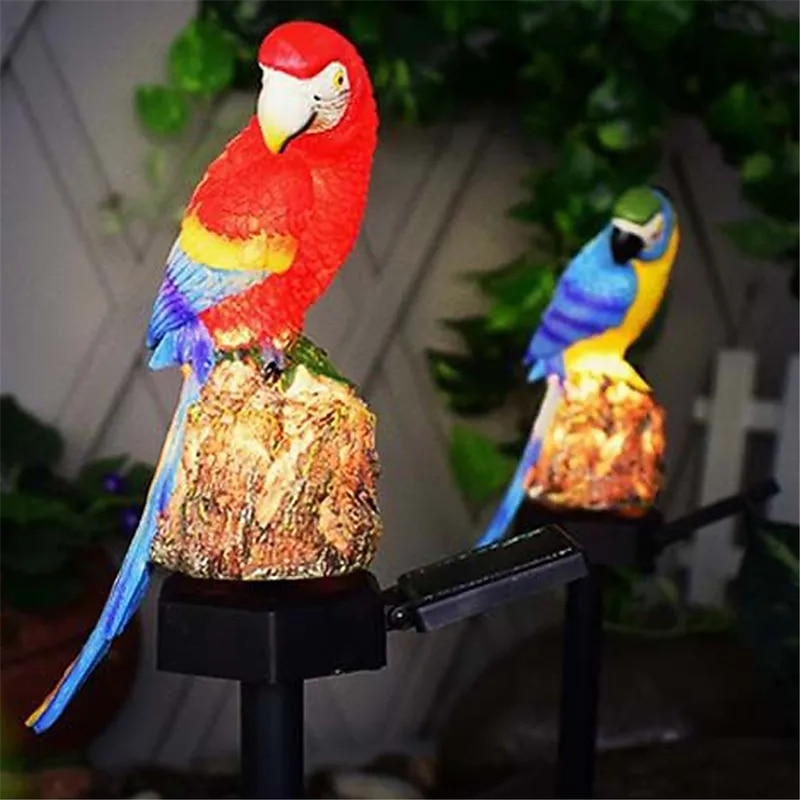 LED Solar Courtyard Outdoor Decorative Lights Parrot Lights Backyard Lighting Paths Landscape Ecological Markers Ground Mounted Lawn Lights Holiday Party Decorative Lights