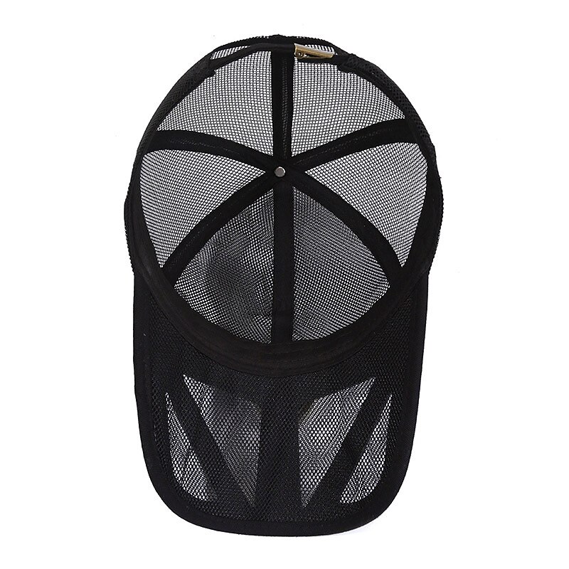Unisex Baseball Cap Sun Hat Black White Mesh Travel Beach Outdoor Vacation Plain Adjustable Sunscreen Fashion3