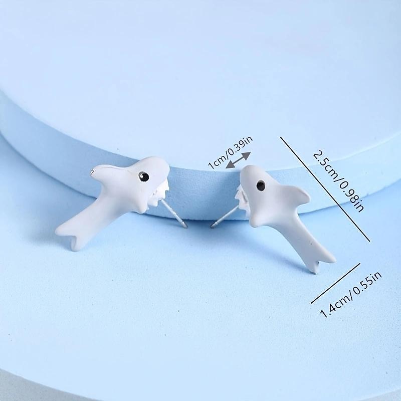 1 Pair, Earrings, Metal Earrings, Cartoon Animals Biting Earrings, Unisex Jewelry, Wedding Anniversary Decor, Birthday Party Gifts, Theme Party Supplies2