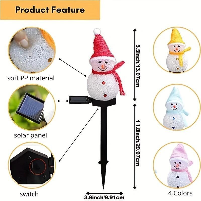 Solar Snowman Light Christmas Outdoor Villa Courtyard Lawn Decoration Garden Waterproof Night Light Christmas Arrangement Ground Insert Lights3