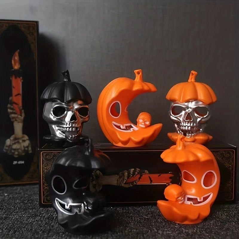 Halloween Decorations  Candle Lights Ghost Festival Props Horror Led Skull Pumpkin Lights Luminous Ornament2
