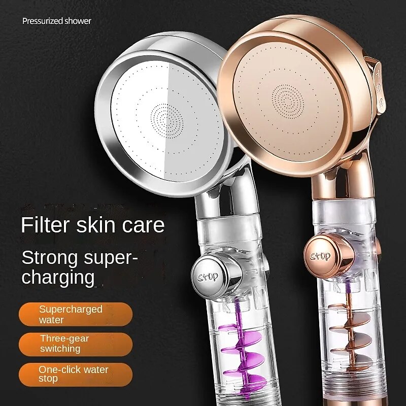 Beauty Skin Three-speed Turbo Rod Supercharged Shower Shower Head Whirlpool Bath Bath Hose Set Water Heater Shower Head Shower2