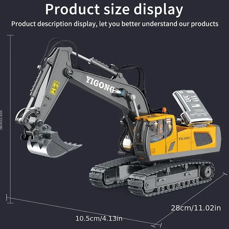 120 RC Excavator 2.4G Remote Control Engineering Vehicle Crawler Bulldozer Dump Truck Dumper Electric Car Toys For Boys Children Gifts For Kids2