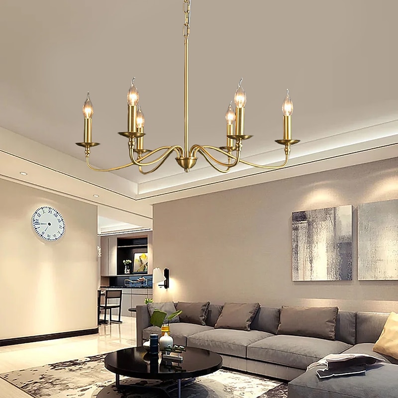 Gold Chandelier 8-Light Modern Chandelier for Dining Room, Bedroom, Foyer, Living Room, Kitchen Island, Entryway, Office, Bar,Farmhouse Decor 110-240V2