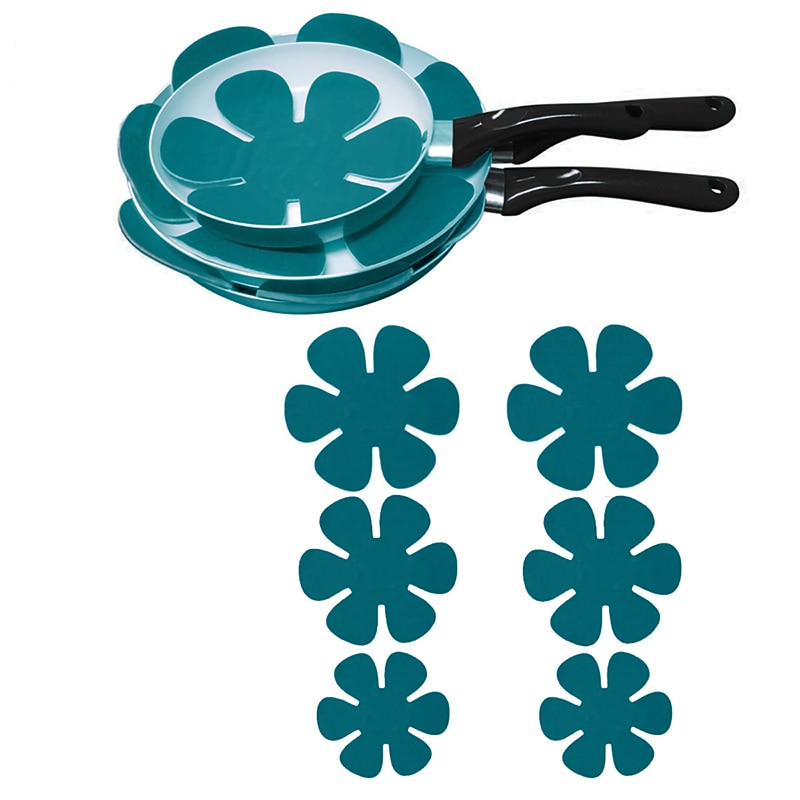 12Pcs Placemat Pot Pan Protector Separator Mat Table Premium Divider Pad Heat Insulation Pan Pads Protect Cookware Protector Tool