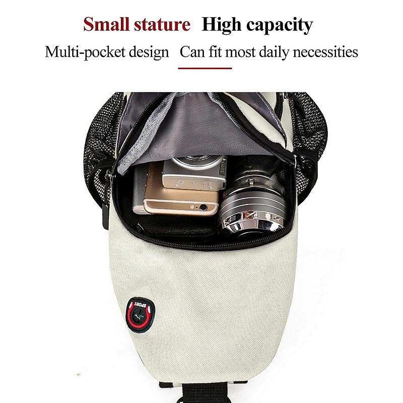 1Pc Crossbody Backpack Chest Bag with Earphone Hole Travel Backpack Multi-Functional Rucksacks Back School Bag, Back to School Gift4