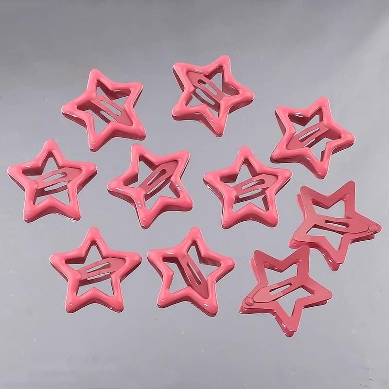 10PCS Pink Star Hair Clips for Girls Cute Small Hair Clips for Kids Pentagram Star Clips for Hair Barrettes Metal Hair Clip Kawaii Pink Hairpin Snap Hair Clips Pink Hair Clips Y2k Hair Accessories for Women2