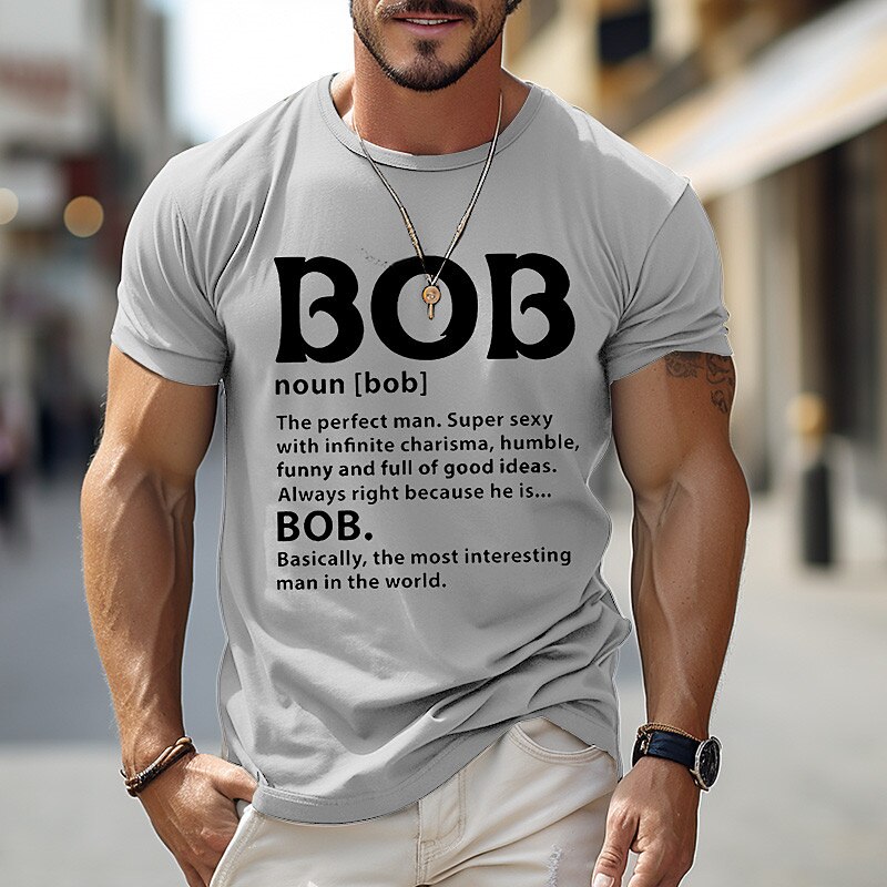 Men's Graphic Letter T Shirt Short Sleeve T shirt 3D Print Crew Neck Shirt Vintage Fashion Designer Outdoor Daily Sports Black Brown Army Green Spring & Summer Clothing Apparel S M L XL 2XL 3XL2