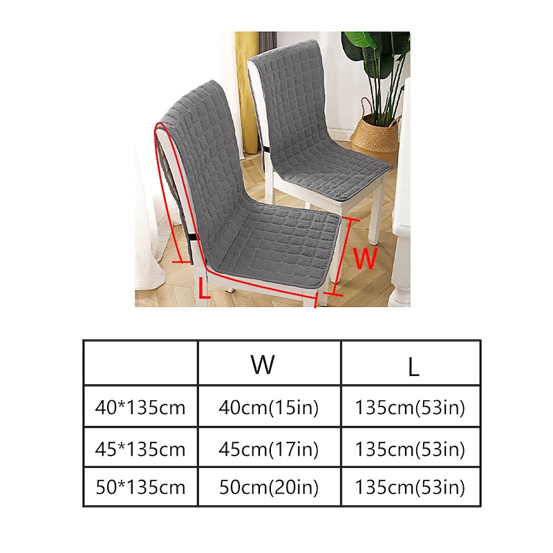 Dining Chair Cover Chair Seat Cushion Pad Slipcover  High Back Dining Chair Cover Non-Slip with Ties Thick Durable and Washable Pads for Dining Room, Office, Kitchen 1PC2