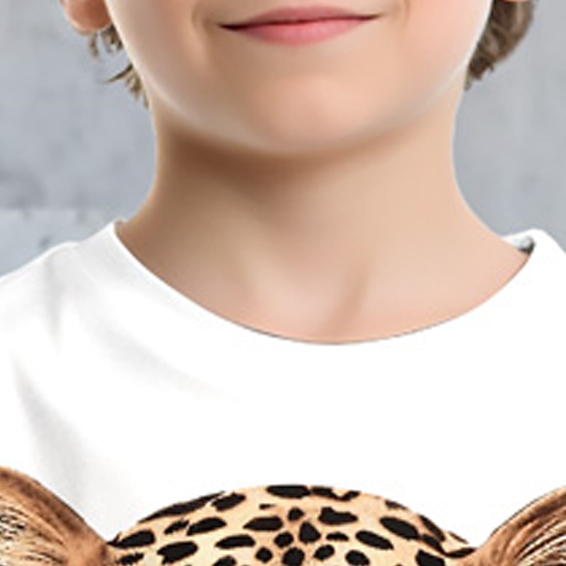 Boys 3D Graphic Animal Leopard T shirt Tee Short Sleeve 3D Print Summer Spring Active Sports Fashion Kids 3-12 Years Outdoor Casual Daily Regular Fit4