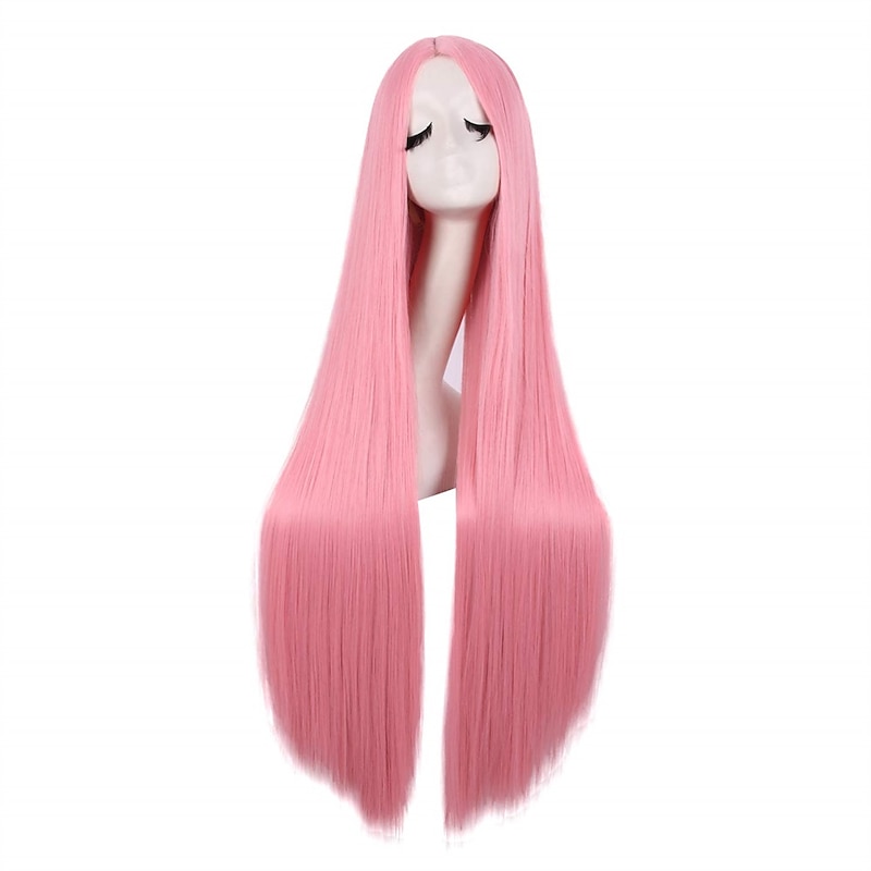 40/100cm Soft Straight Long Cosplay Wig Halloween Cosplay Party Wigs