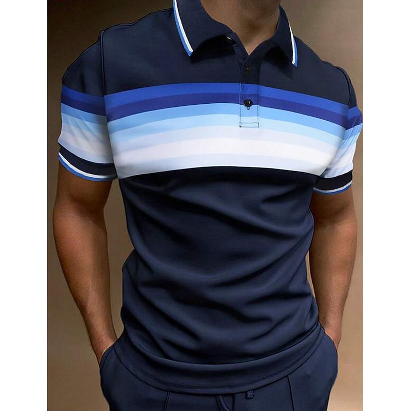 Men's Sport Polo Polo Shirt Casual Holiday Lapel Short Sleeve Fashion Basic Color Block Button Summer Regular Fit Dark red Yellow Dark Navy Purple Green Grey Sport Polo