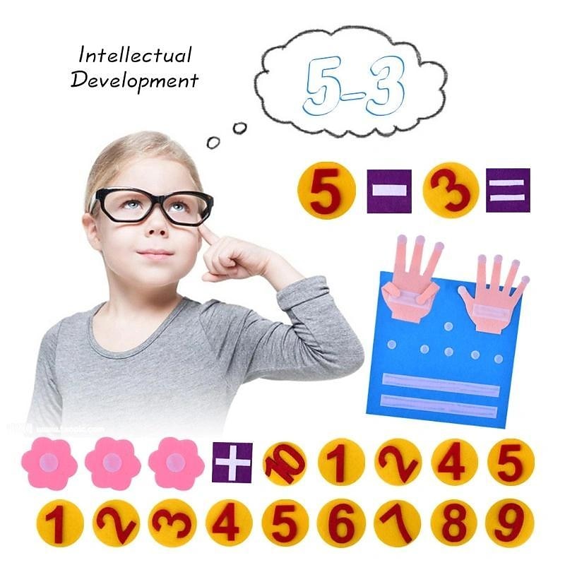Kid Felt Finger Numbers Math Toys, Children Counting Early Learning Educational Board, For Toddler Teaching Aid Gift For Kids, Back to School Supplies2