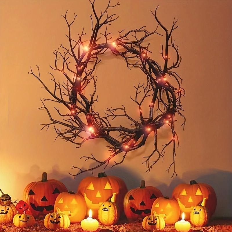Halloween Dead Branch Garland Ghost Festival Horror Decoration Glowing Black Branch Garland Simulation Garland Rattan Garland Home Decor