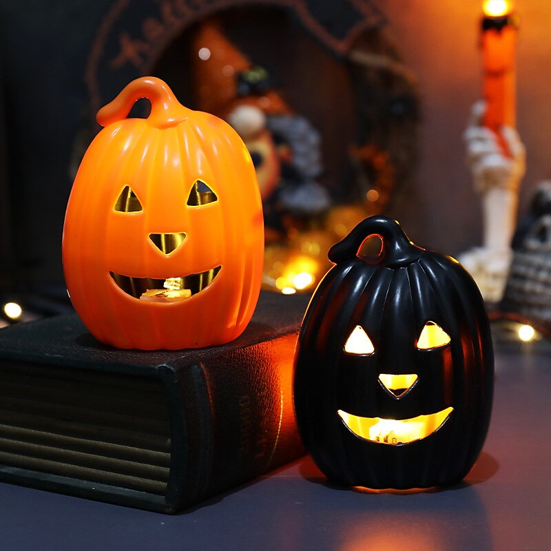 Halloween Decorations LED Pumpkin Lanterns Jack O Lantern Festival Night Lanterns Atmosphere Party Candle Lantern Terror Props Skeleton Props Decoration2