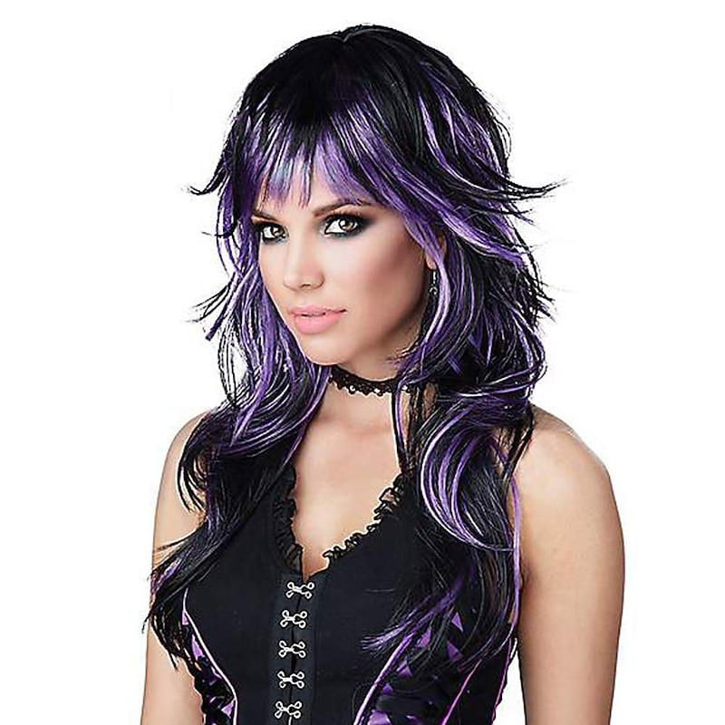 Purple and Black Tempting Tresses Wig Halloween Cosplay Party Wigs