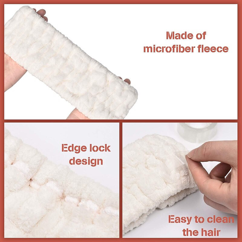 1PC Spa Facial Headband for Makeup and Washing Face Terry Cloth Hairband Yoga Sports Shower Facial Elastic Head Band Wrap for Girls and Women4