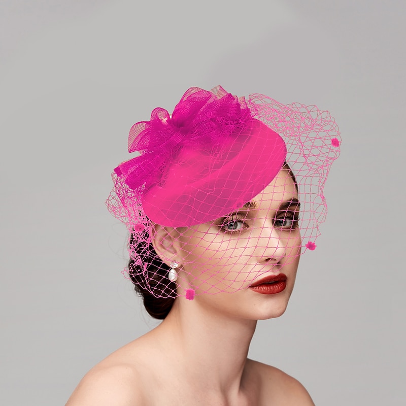 Fascinators Hats Headpiece Feathers Net Pillbox Hat Wedding Valentine's Day Valentine Horse Race Ladies Day With Feather Cap Headpiece Headwear dress to impress Race Day Dress3