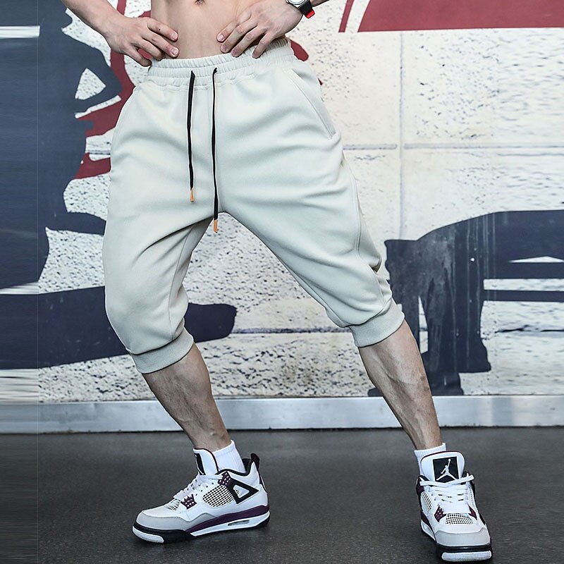 Men's Athletic Shorts Running Shorts Capri Pants Pocket Plain Comfort Breathable Fitness Running Gym Sports Athleisure Black Royal Blue3