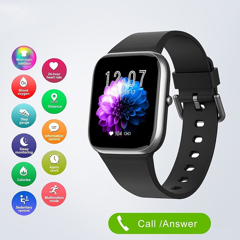 Y9PRO Smart Watch 1.85'' Smartwatch Fitness Running Watch Bluetooth Call Pedometer Reminder Blood Sugar Heart Rate Monitoring Music Playback Compatible with Android iOS Men Women